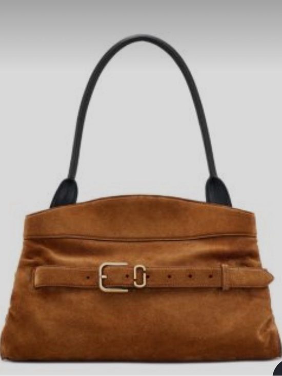 Marc Jacobs Accessories - Marc Jacobs Brown Suede Dakota  Satchel Belt-Detail Shoulder Bag Black Handles